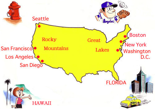 アメリカ留学　地図
